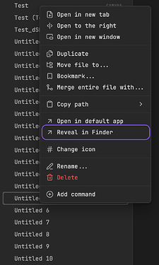 Right-click note - Files