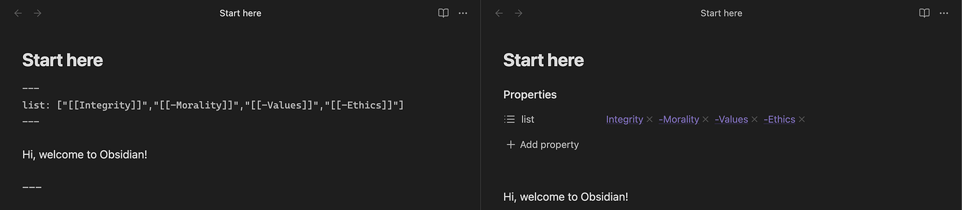 Multiple Links in One Property - Help - Obsidian Forum