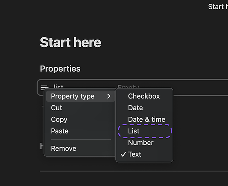 Property type > List