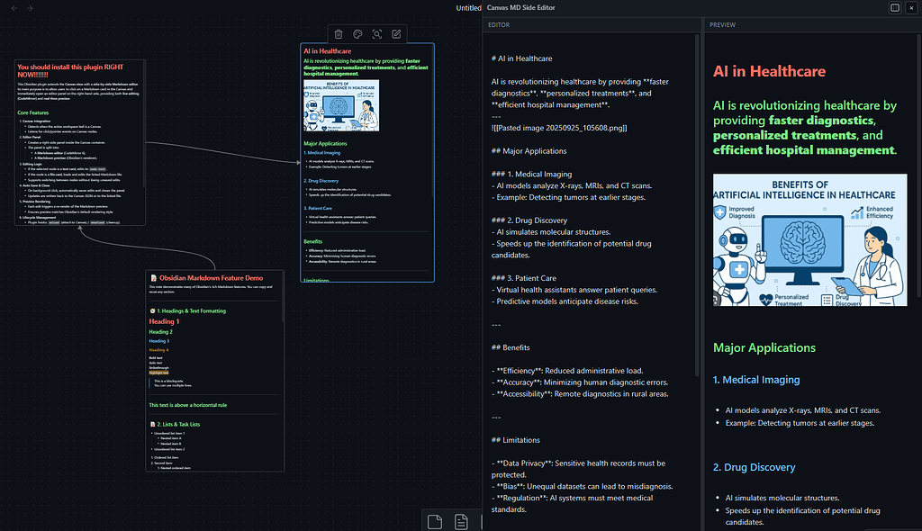 Plugin - Canvas Markdown Side Editor - Share & showcase - Obsidian Forum