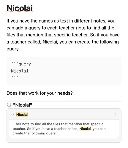 query name