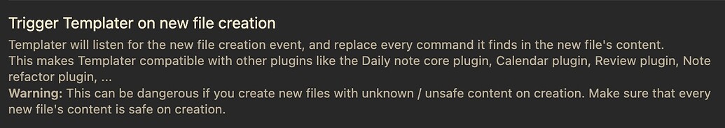 Templater: Trigger Templater on new file creation - Help - Obsidian Forum