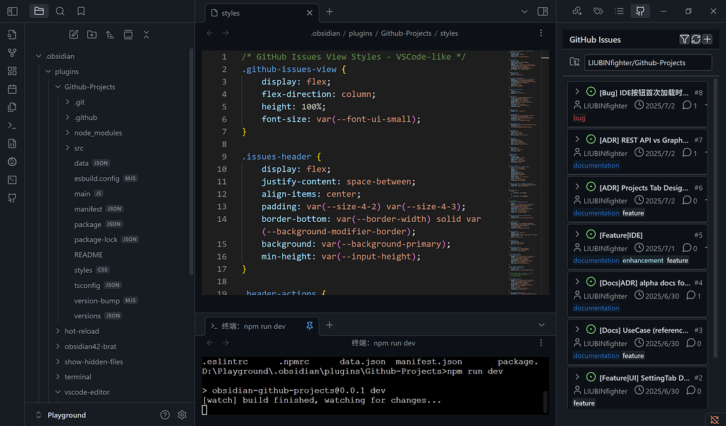Develop Obsidian Plugin in Obsidian (light vscode experience with ...