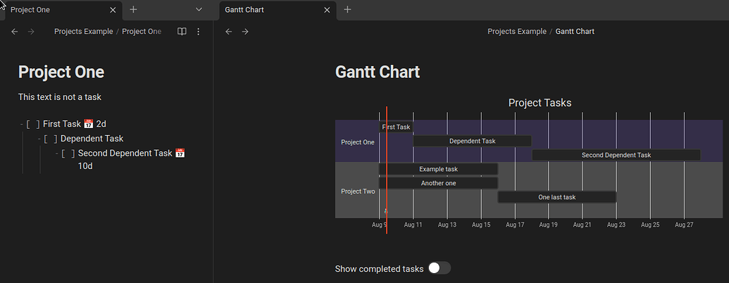 Automatic Gantt Chart from Obsidian Tasks & Dataview - Share & showcase