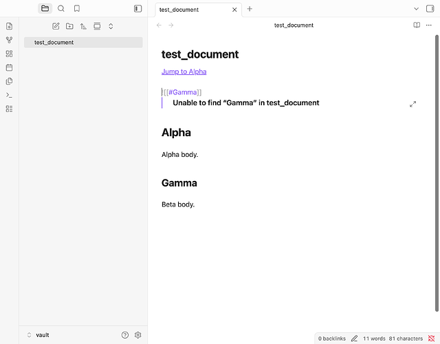 Live Preview reports Gamma missing although the renamed Gamma heading exists