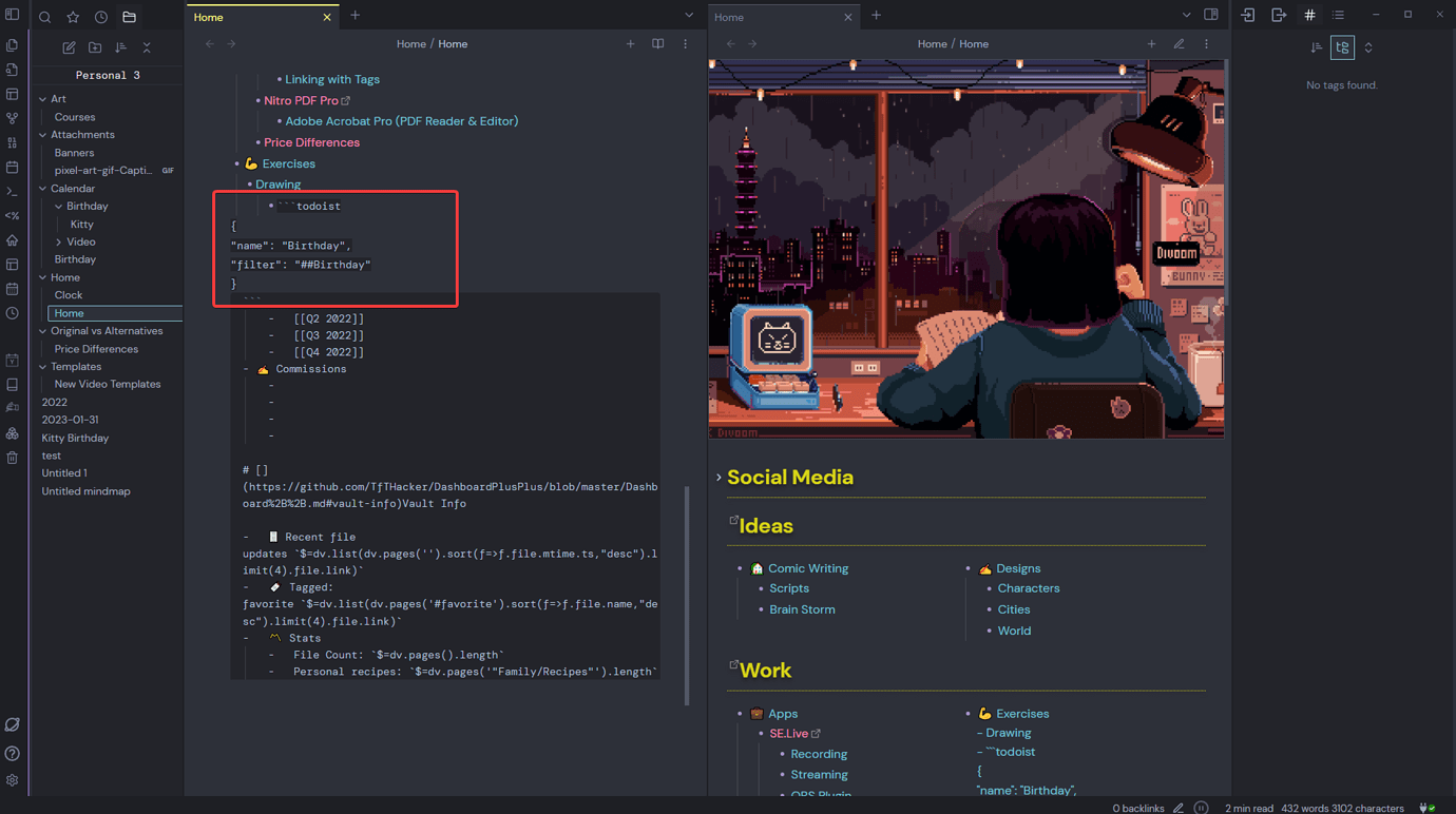 How to use Todoist Sync Plugin in a Page that already has alot of stuff ...