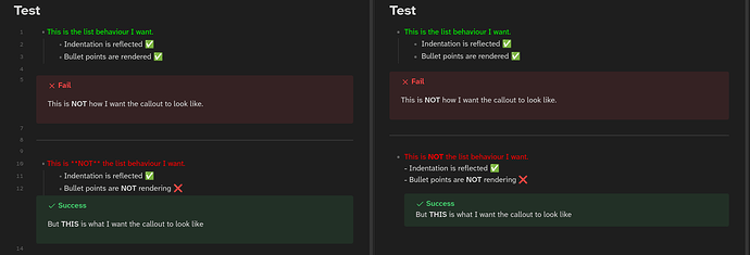 Left is Editor, Right is Reader