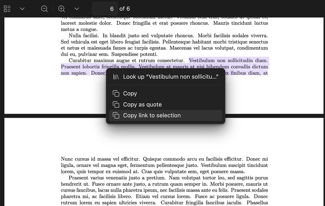 PDF deep linking to text selection spanning multiple pages - Feature ...