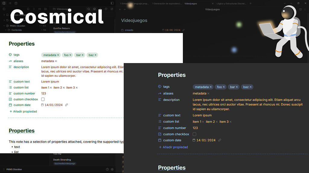 Community theme showcase: Cosmical - Share & showcase - Obsidian Forum