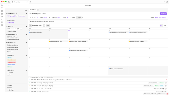 Calendar View Layout (Light)
