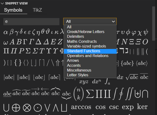 Latex Math Symbols