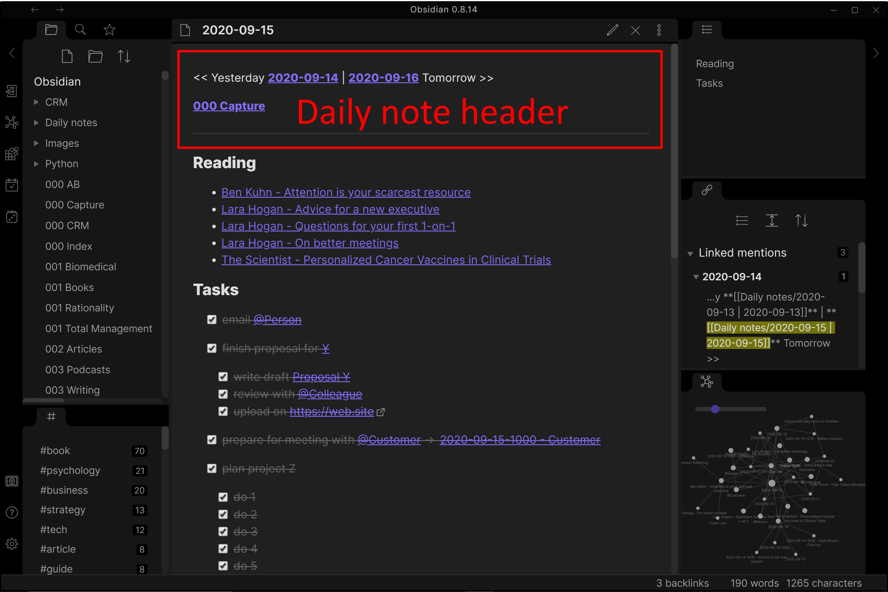 Obsidian Daily Notes Template