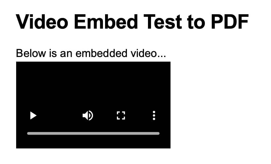 Standard PDF export of embedded video