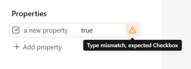 property type mismatch