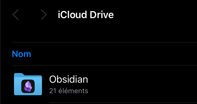 Obsidian iCloud Drive folder