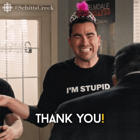 Schitts Creek Thank You GIF by CBC (1)