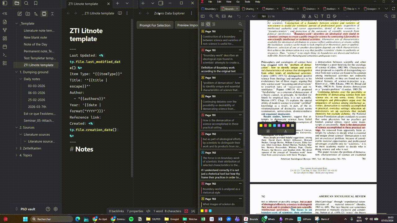 Zotero integration Last
