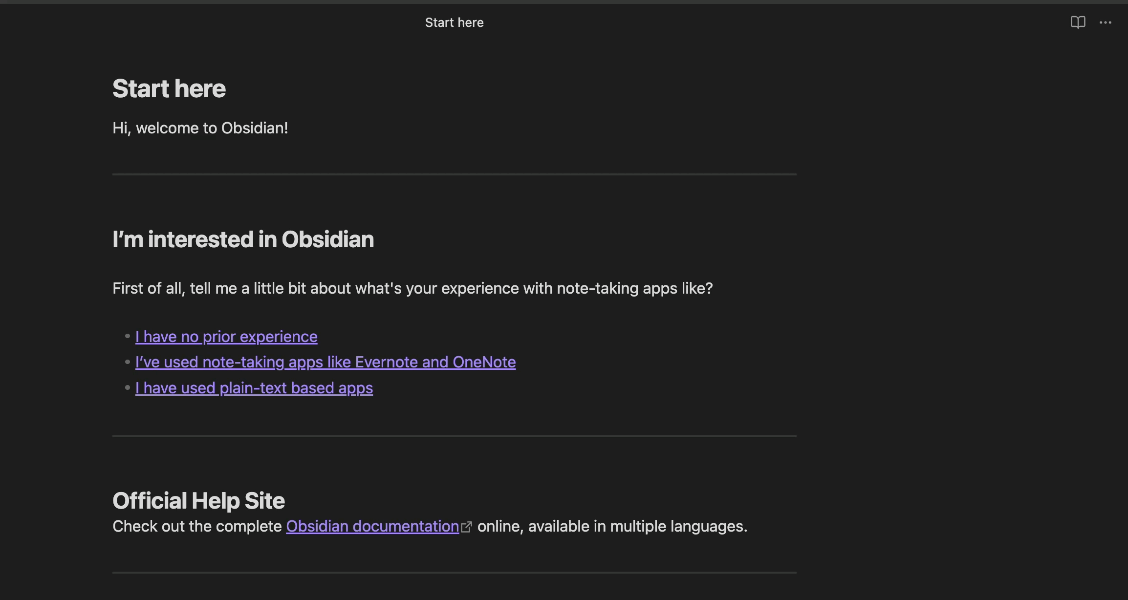 Native menus - Open linked view