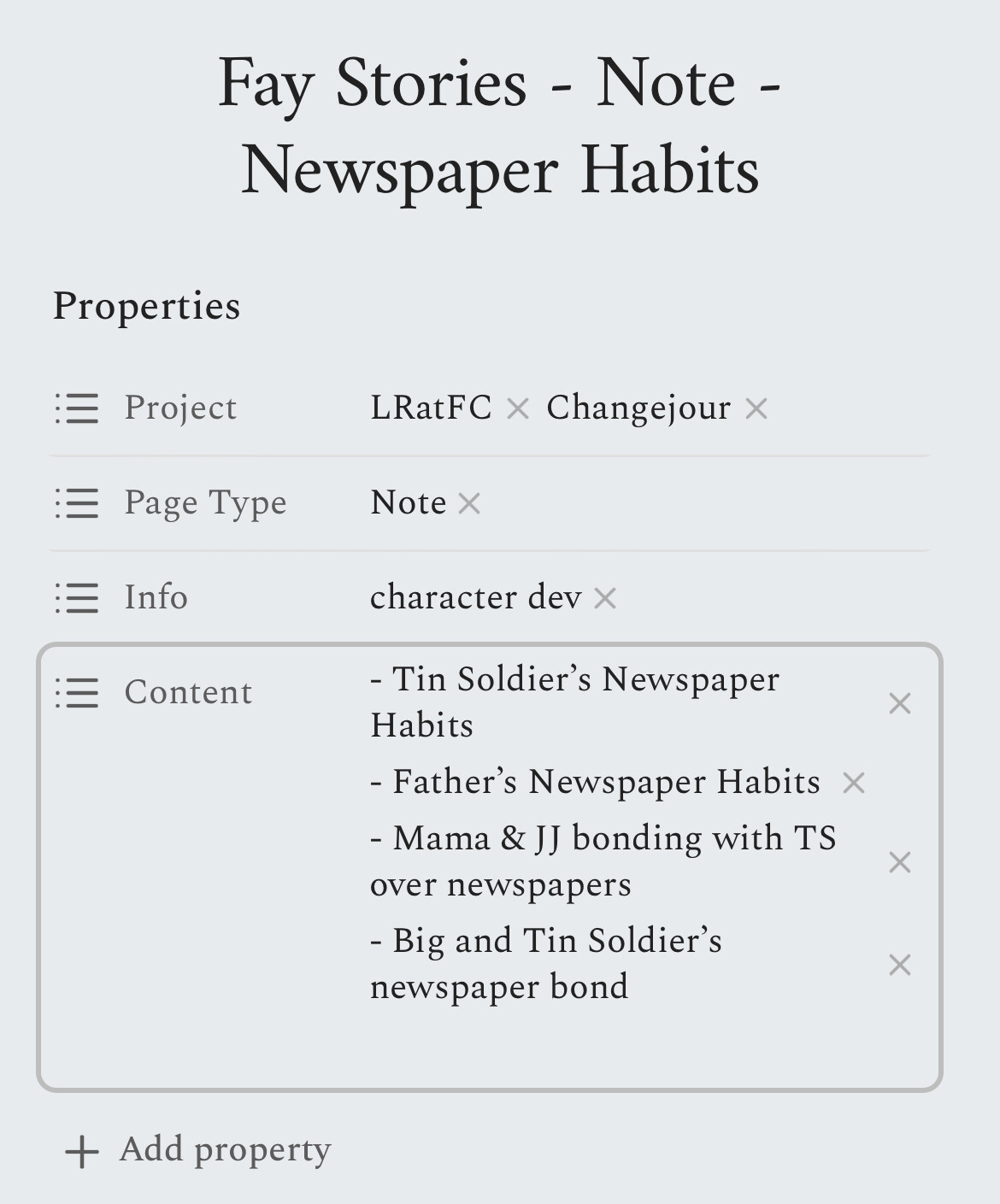 Limiting property list items displayed in a table by keyword 
