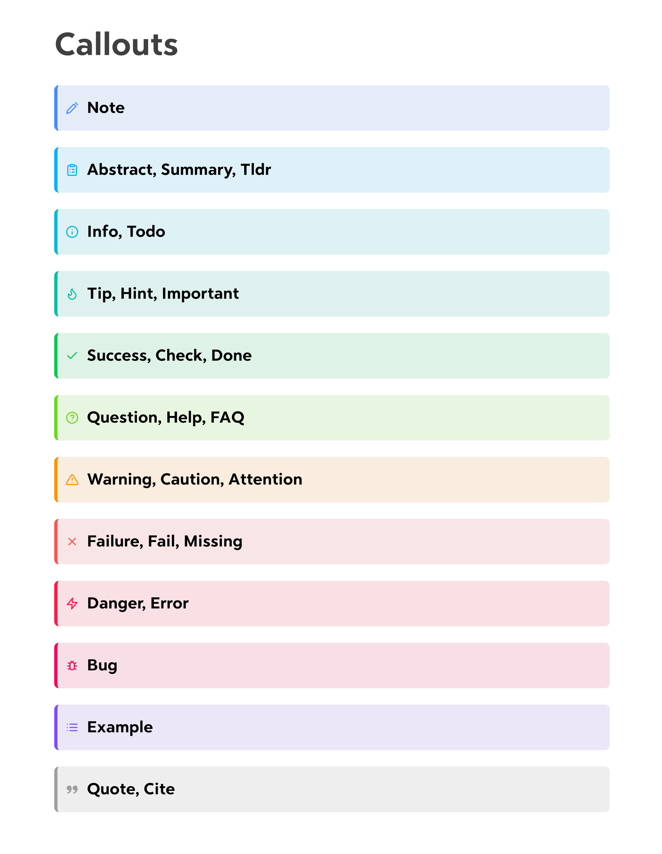 All Callout Styles For Reference Share Showcase Obsidian Forum