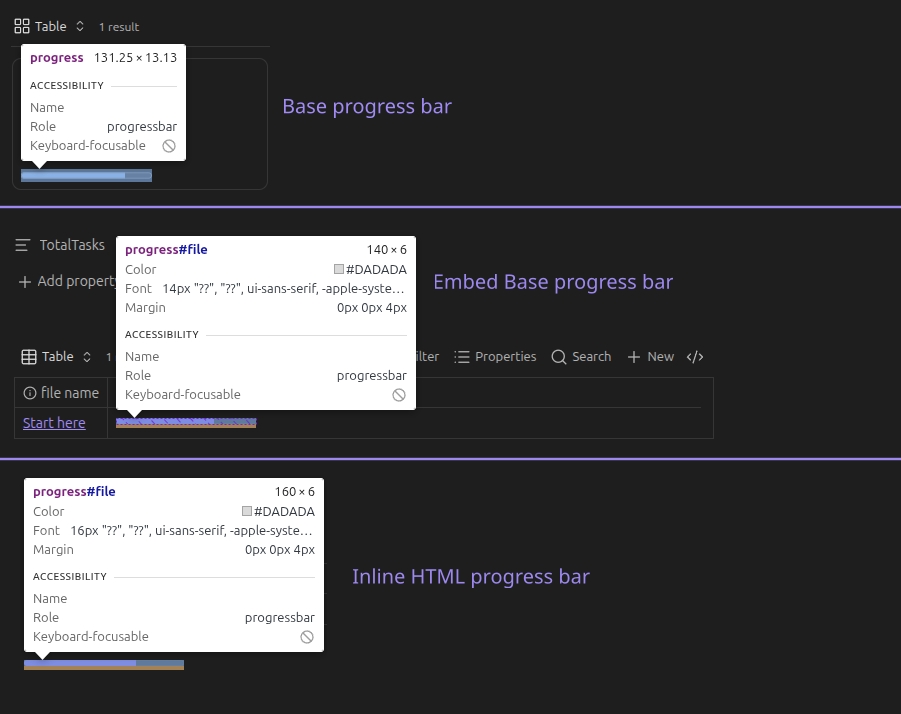 HTML Progress Strange Color in standalone Base - Bug reports - Obsidian ...